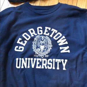 Georgetown University Navy Blue Crew Sweatshirt
